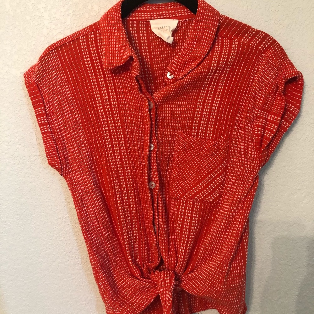 Women’s Francescas Red Twist Tie Top